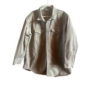 Carhartt Tan Thick Canvas Snap Long Sleeve Western Shirt Men's Size XXL *flaw